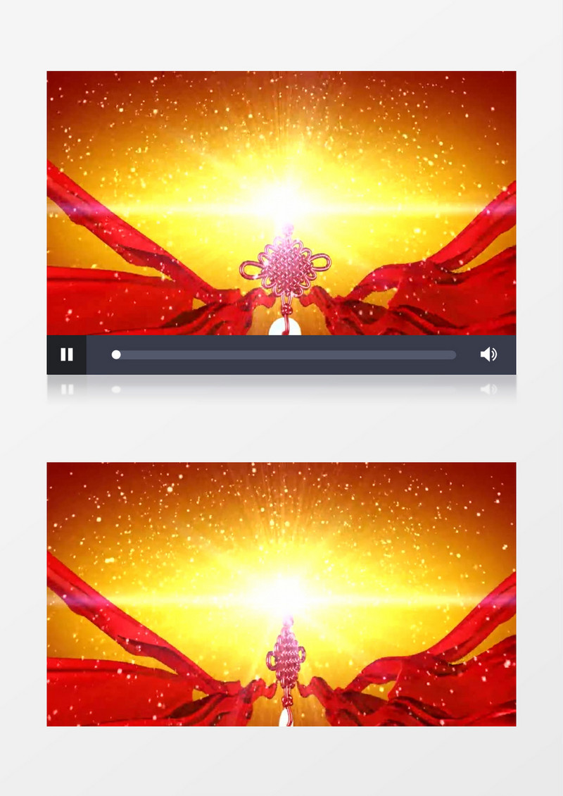 动画动态红绸中国结星光闪烁背景视频素材