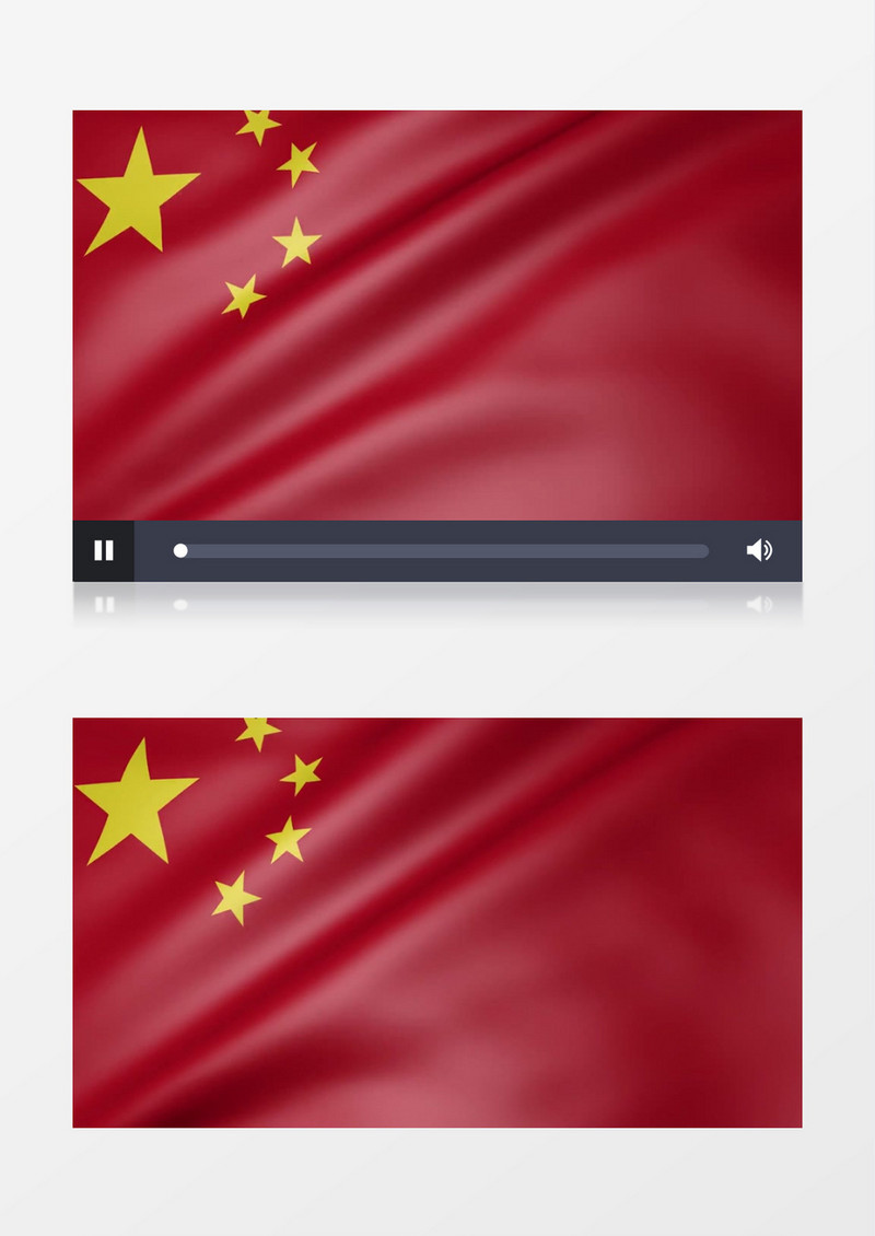动画动态近距离特写五星红旗飘扬背景视频素材