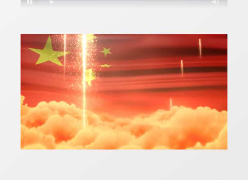 动画动态五星红旗飘扬烟花粒子闪烁背景视频素材