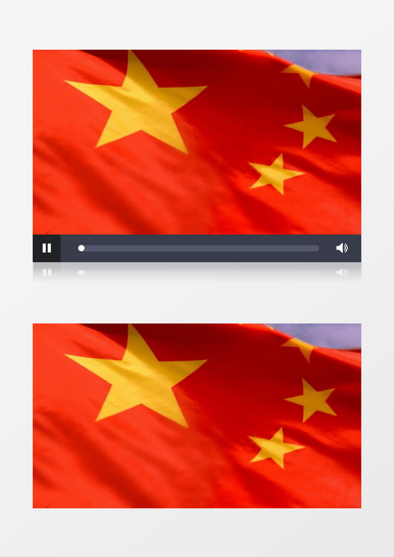 近距离特写拍摄五星红旗迎风飘扬背景视频素材