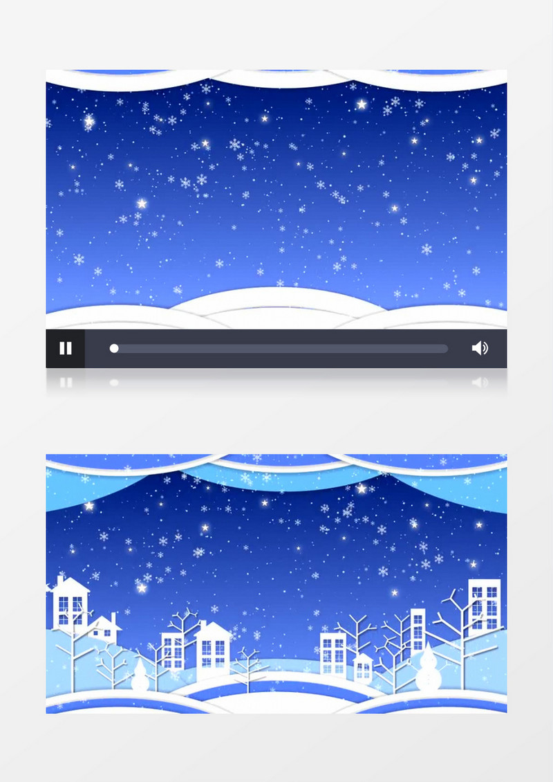 圣诞 白色雪花飞舞(有音乐)背景视频素材