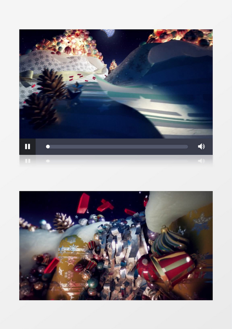 动感圣诞节立体3D创意(有音乐)背景视频素材