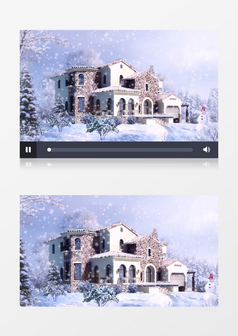 冬日白色雪房子背景视频素材