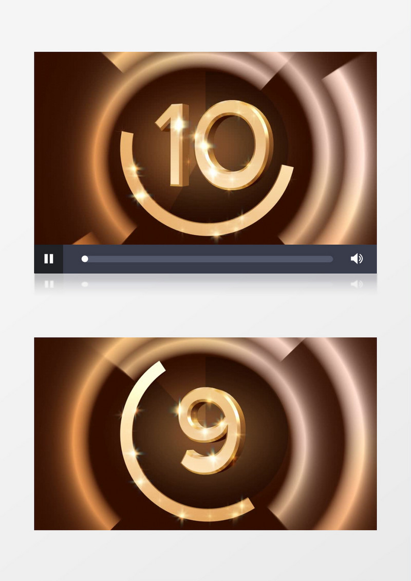 金色数字旋转倒计时背景视频素材