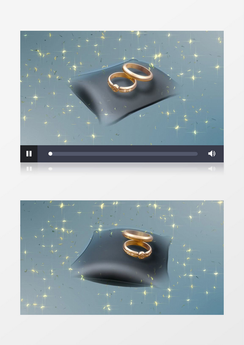 唯美的转动的金色对戒视频素材