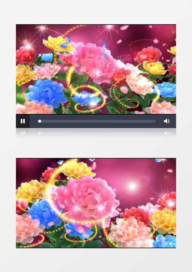 动画动态喜庆牡丹花开贵妃醉酒含音乐背景视频素材
