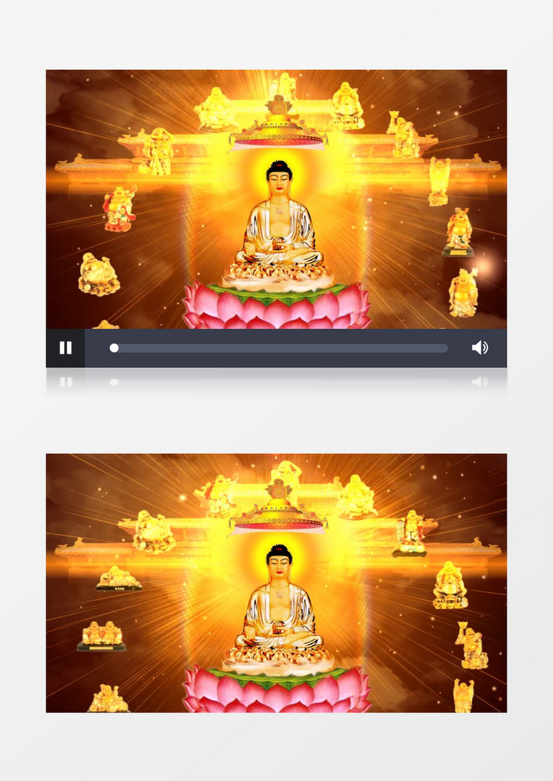 动画动态金光佛祖背景视频素材