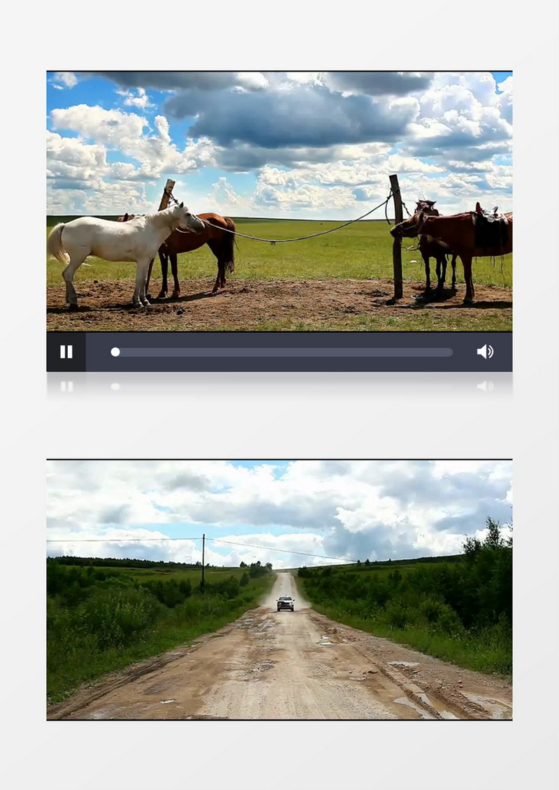 旅途中的内蒙古大草原的美丽风景