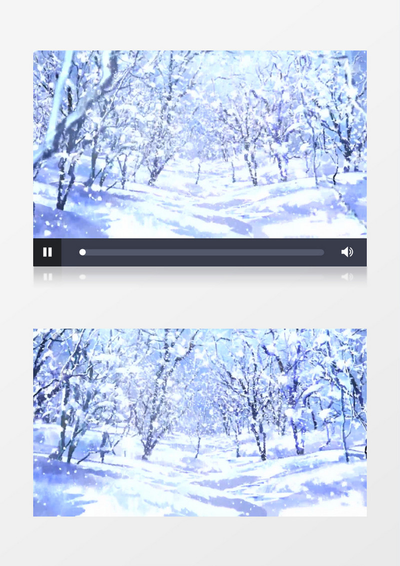 雪花纷飞树林背景视频