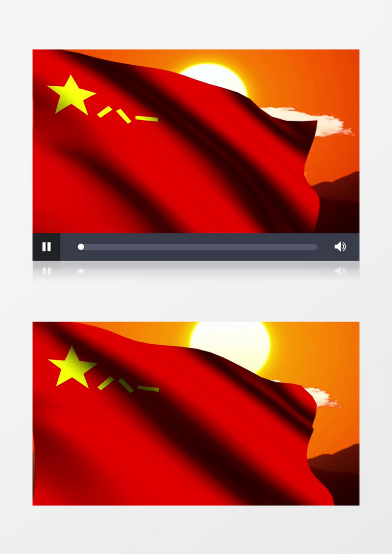 动画动态八一军旗飘扬背景视频素材