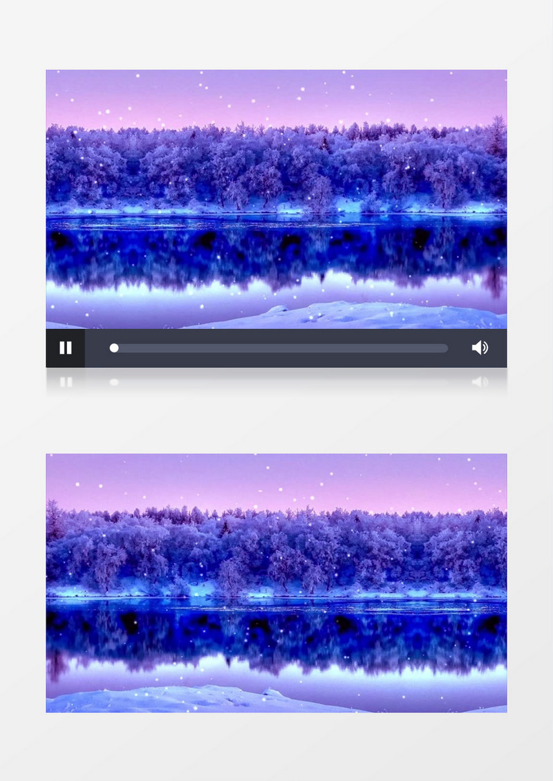 冰雪湖面树林(有音乐)背景视频