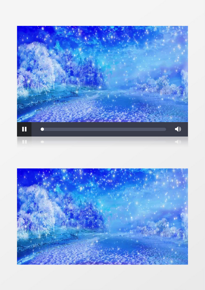 冬天冰河雪花飞舞背景视频 