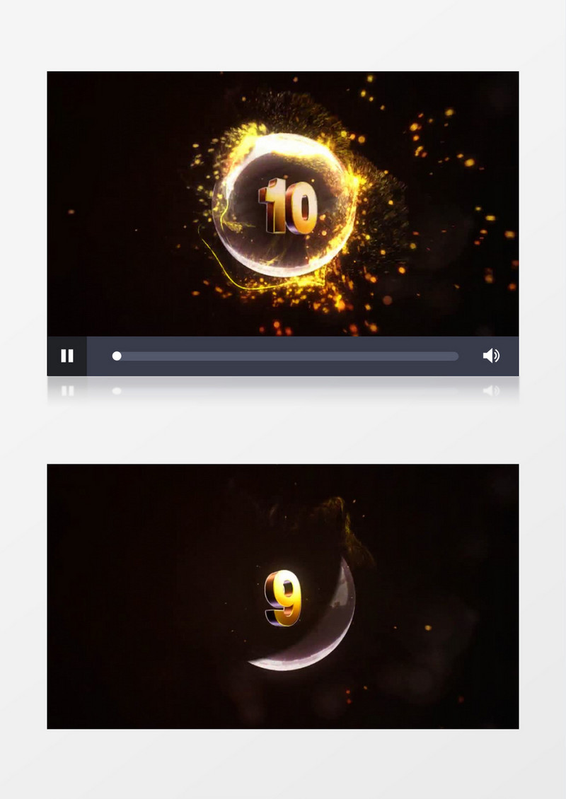 闪亮金色粒子震撼10秒倒计时有音乐