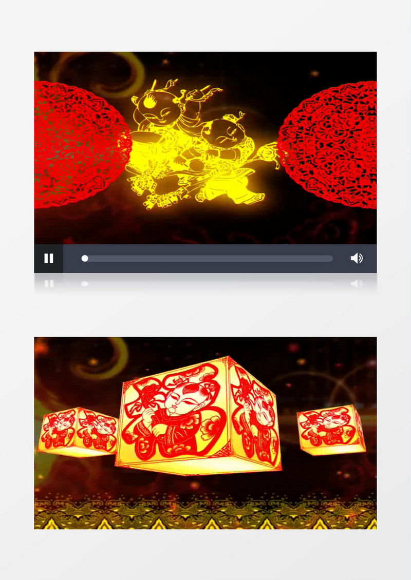 剪纸福字LED背景视频