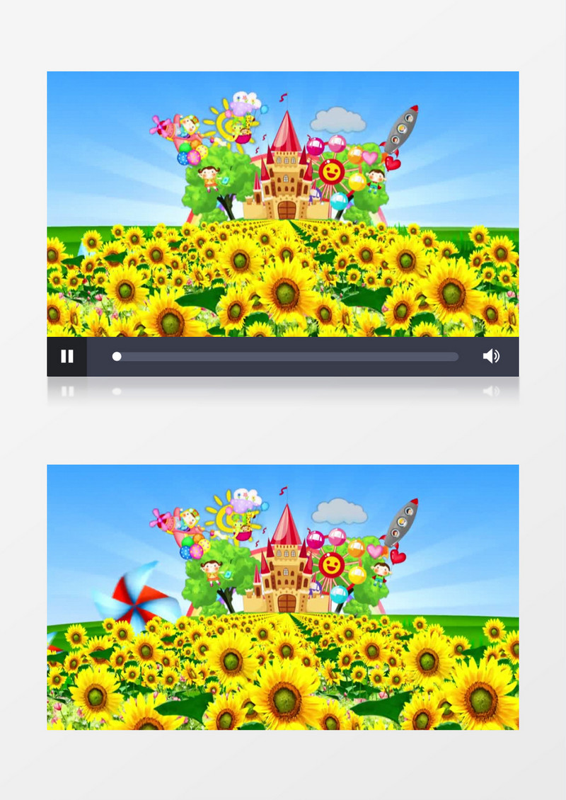 清新鲜花向日葵海洋背景视频素材