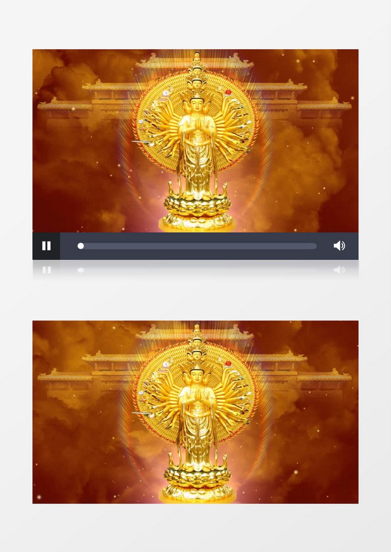 动画动态千手观音佛像背景视频素材
