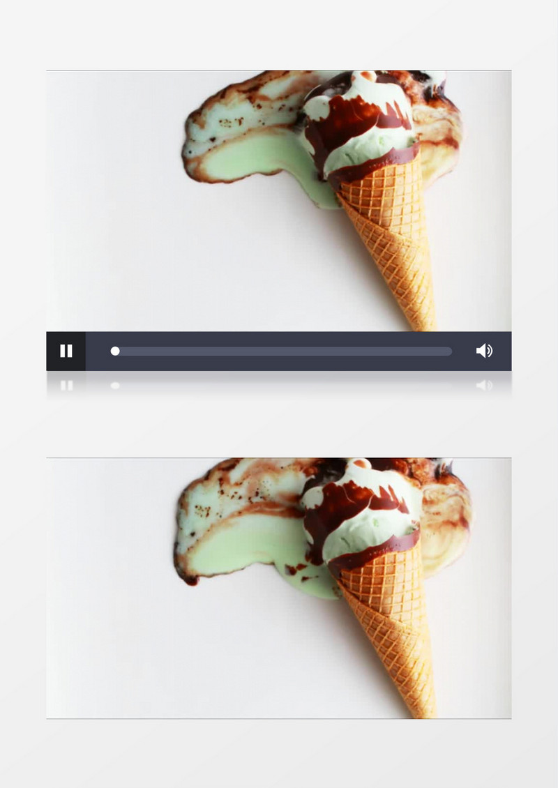 冰激凌甜筒融化倒放实拍视频素材