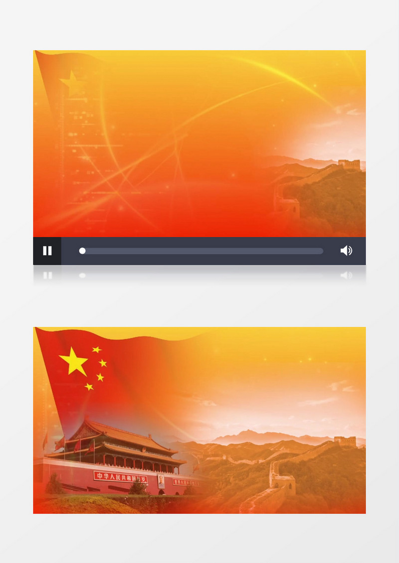 动画动态八一建军节天安门华表国旗红绸背景视频素材