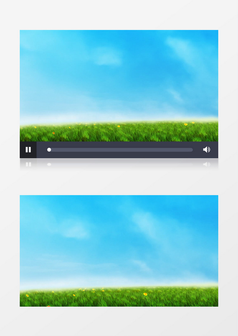 高空实拍蓝天绿草向日葵视频