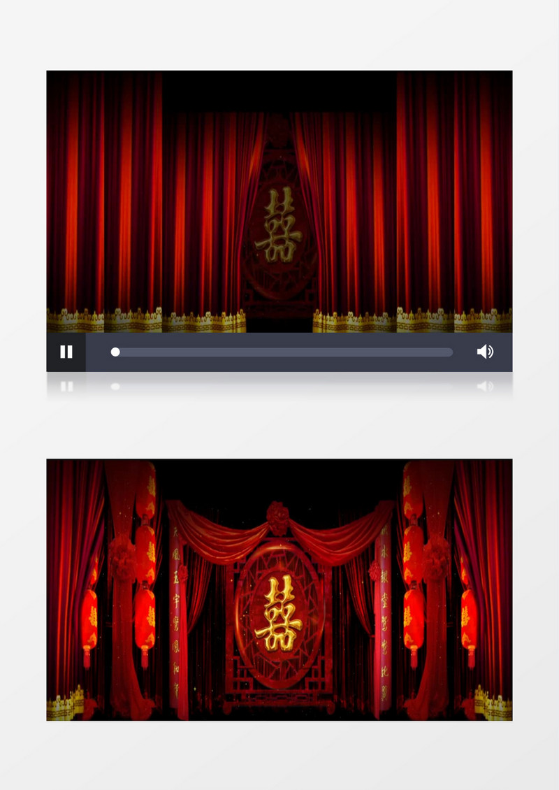 红色古典汉代中式喜堂视频素材