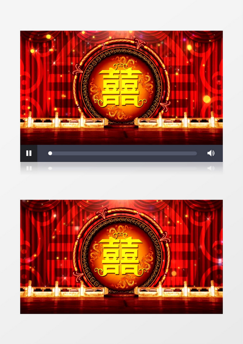 红色浪漫的中式喜堂舞台视频素材