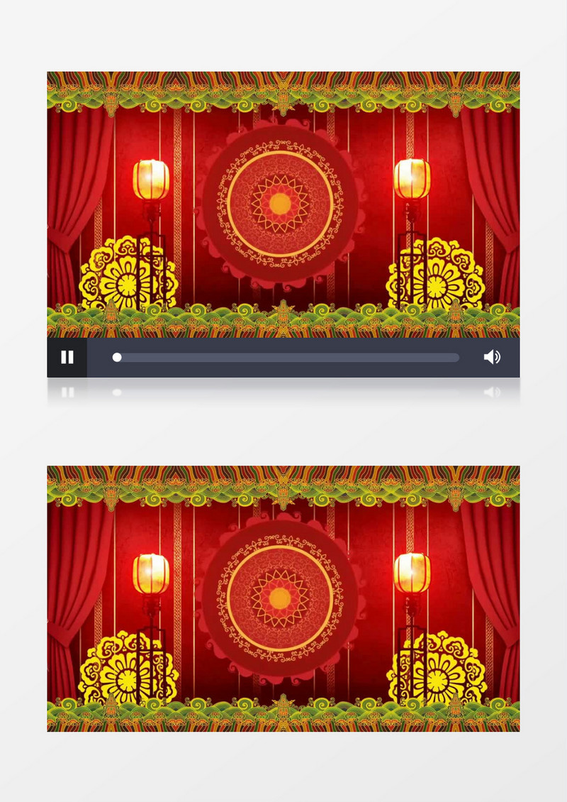 红色中式婚礼礼堂背景视频素材