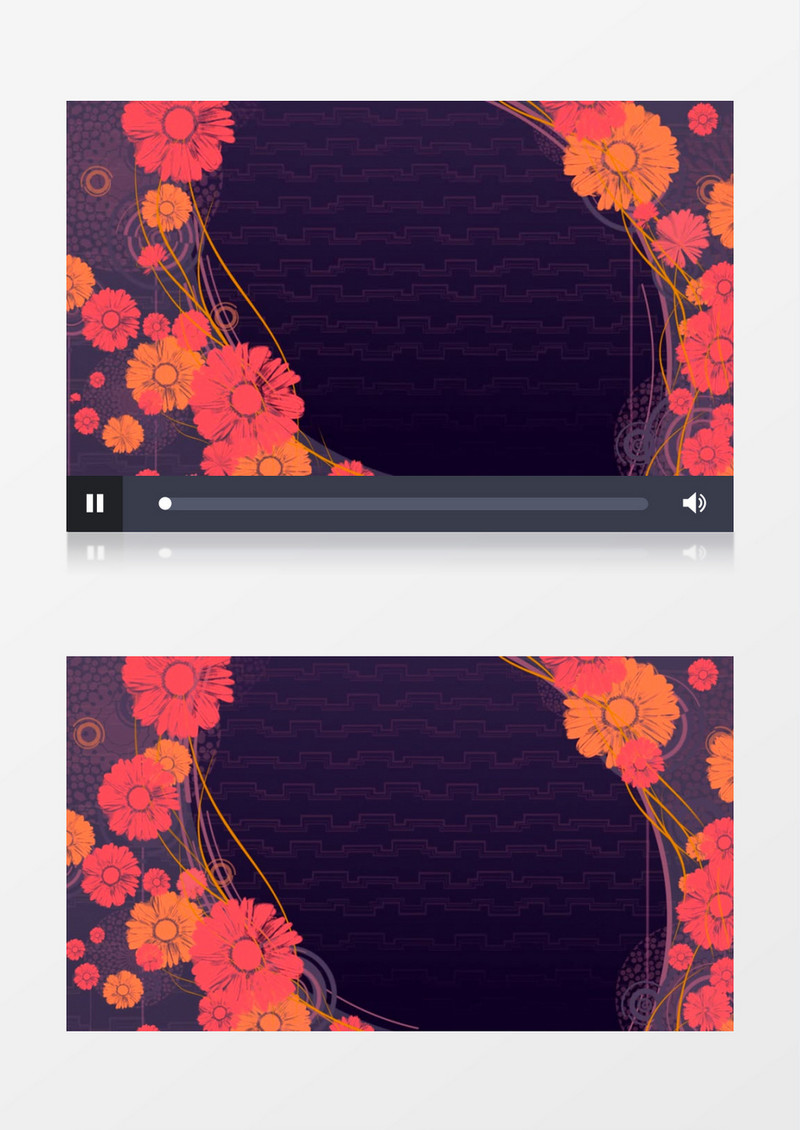唯美浪漫红色小花背景花边素材