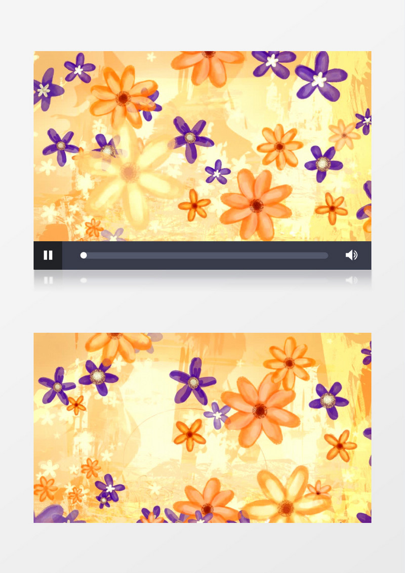 唯美转动的水粉画花朵背景视频素材