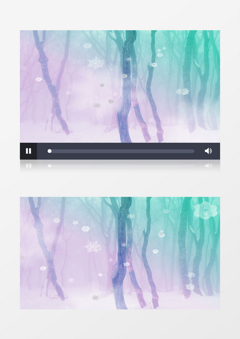 唯美浪漫的丛林中飘落雪花背景视频素材