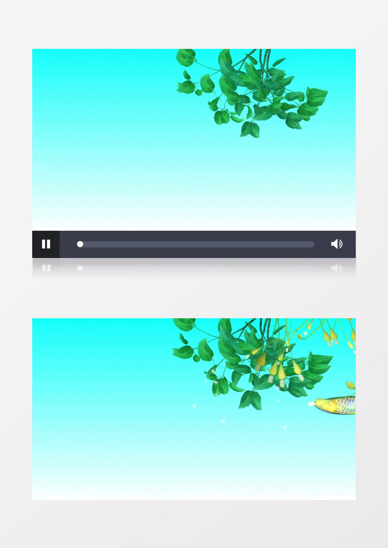 蓝色背景鲜花小鱼背景视频素材