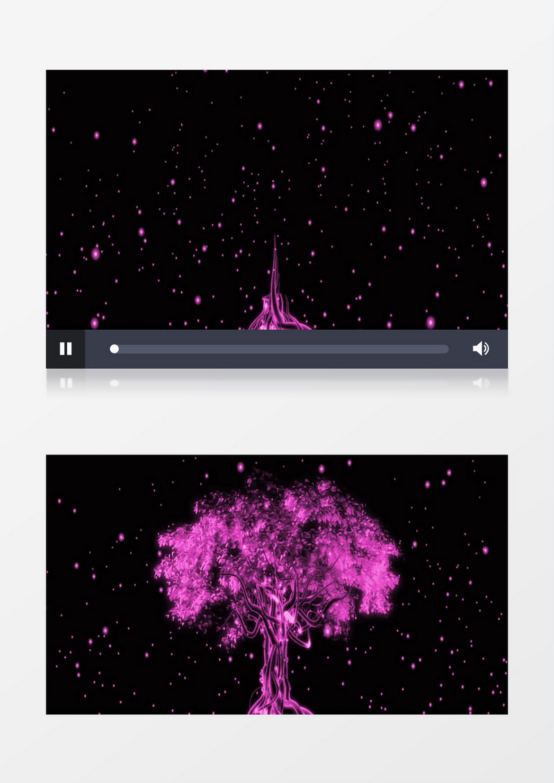 浪漫紫色光效蝴蝶树背景视频素材
