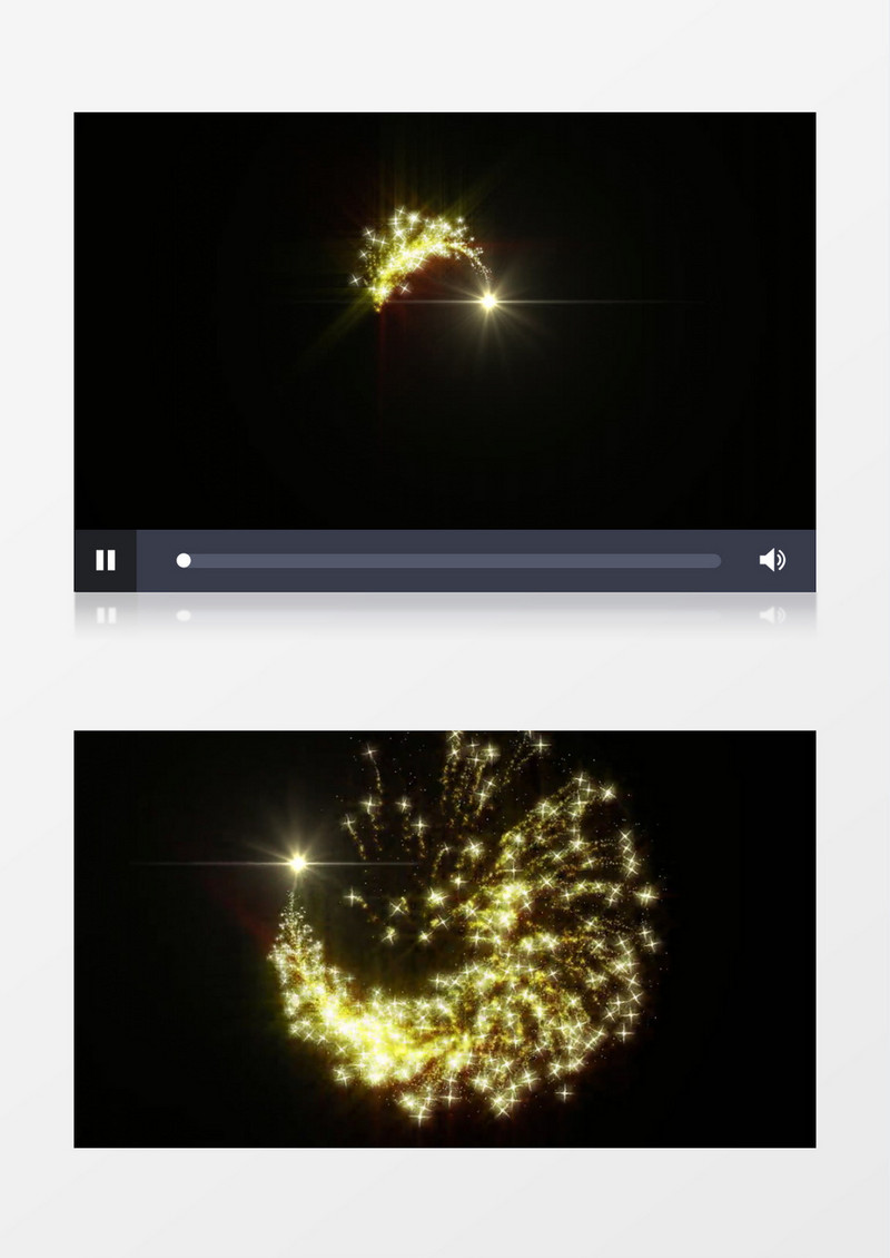 黄色烟花星光粒子背景视频素材