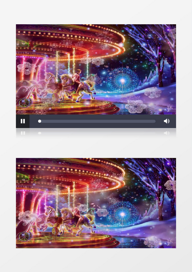 梦幻的旋转木马星云视频素材