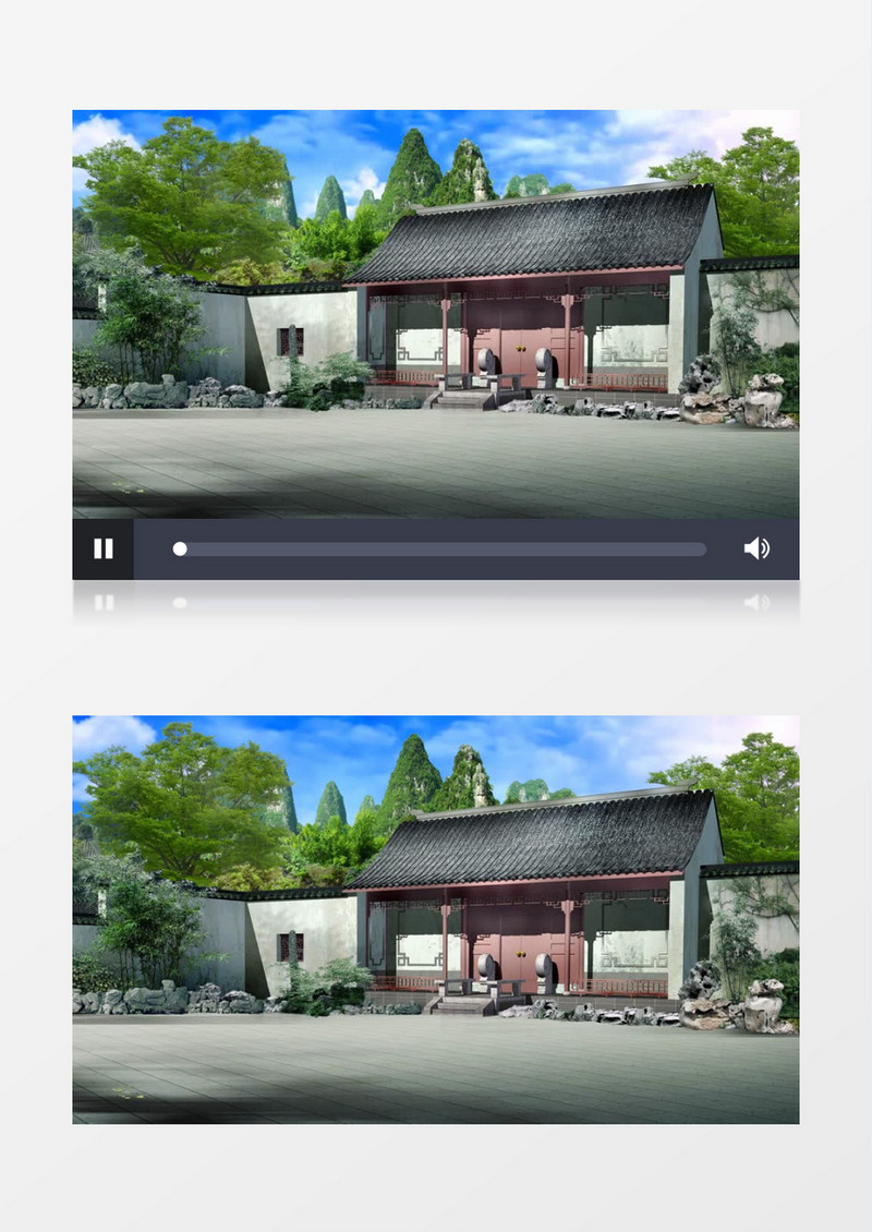 动画动态古代建筑背景视频素材
