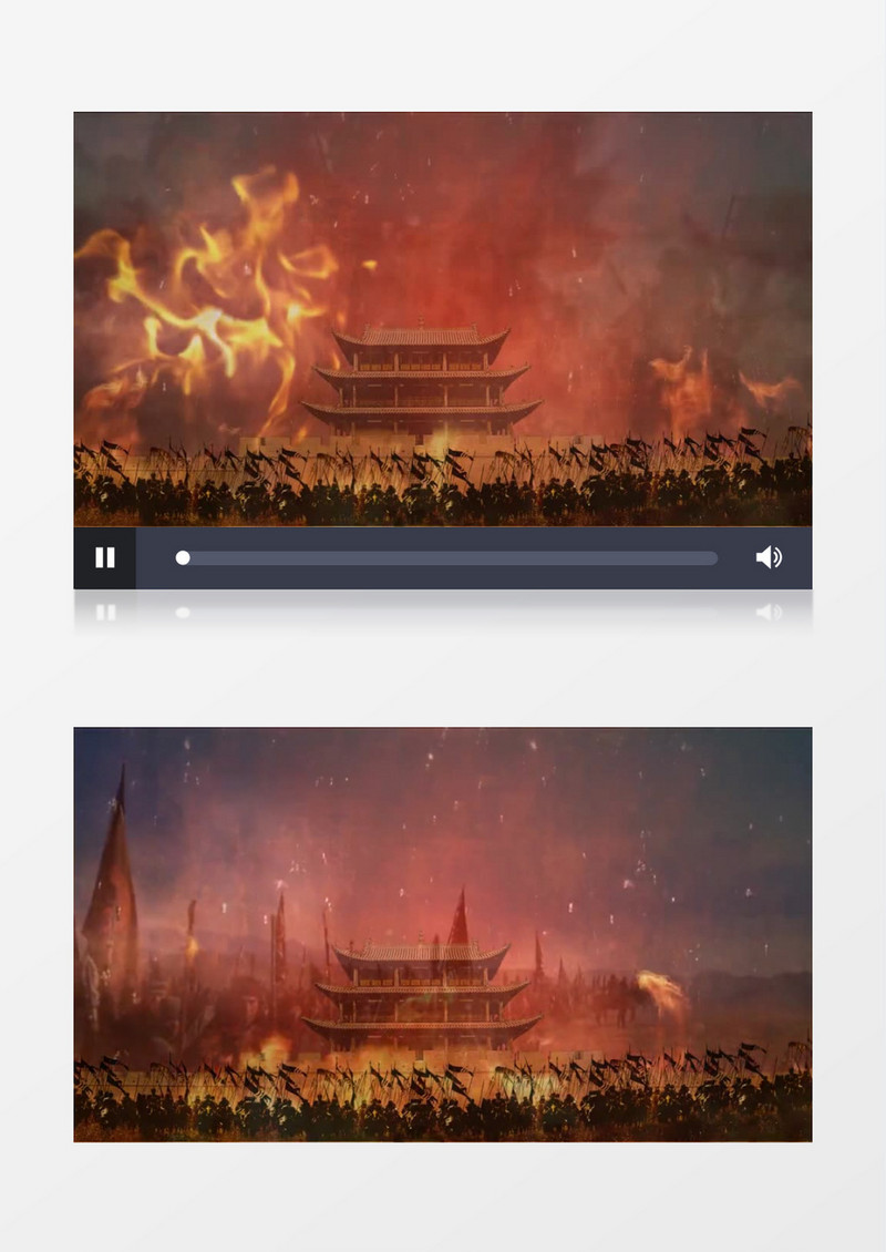 动画动态精忠报国古代战争画面(有音乐)背景视频素材