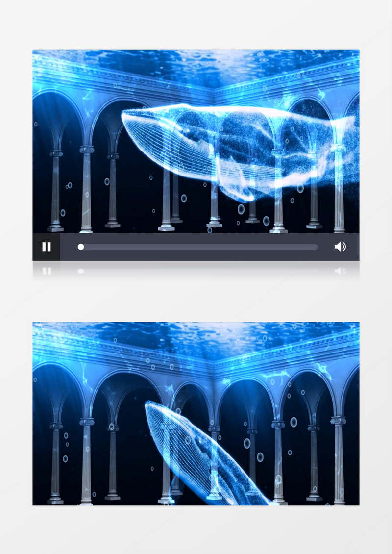 动画动态全息3D海底世界背景视频素材