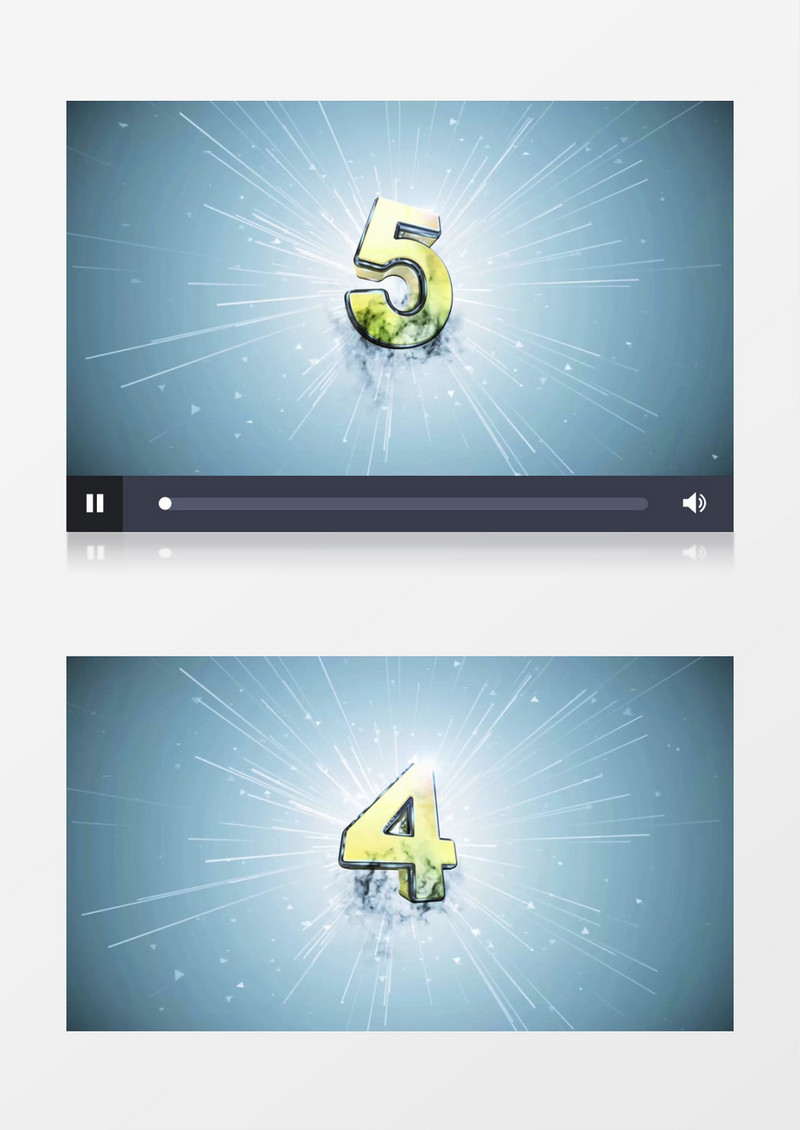 倒计时5烟雾闪光3D数字线条背景AE模版