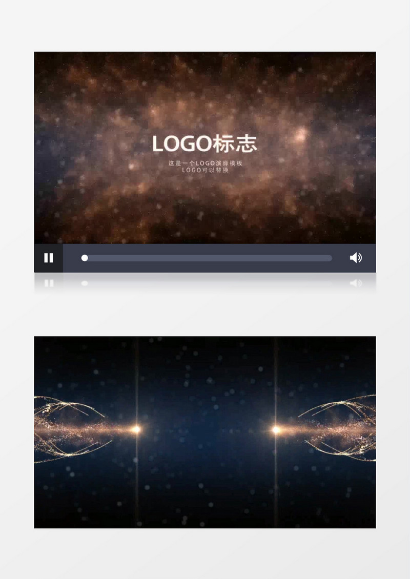 金色精致金粉粒子汇聚LOGO演绎AE模板