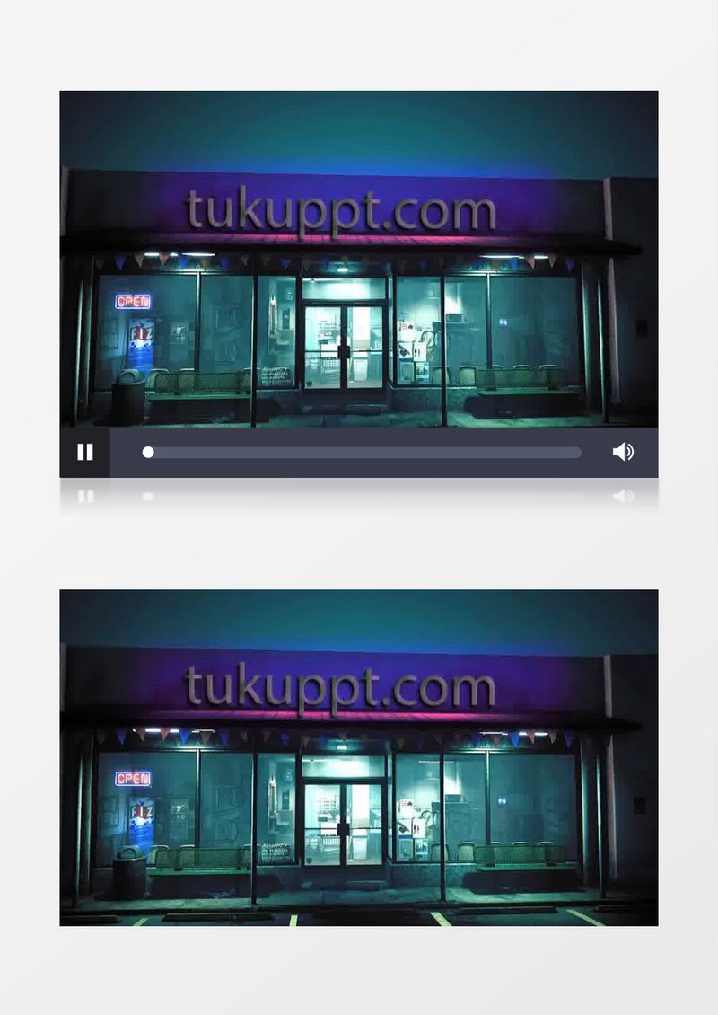 店铺门口霓虹灯广告LOGO动画AE视频模版