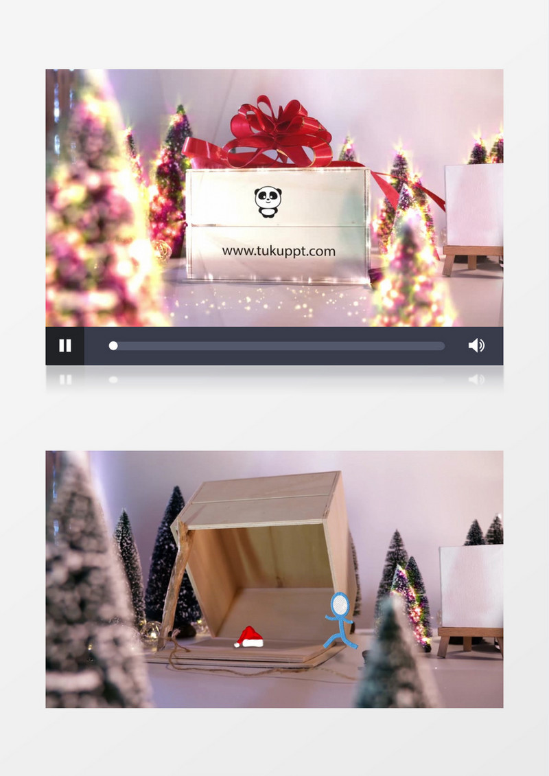 魔法圣诞节捕获卡通火柴人视频设计开场AE视频