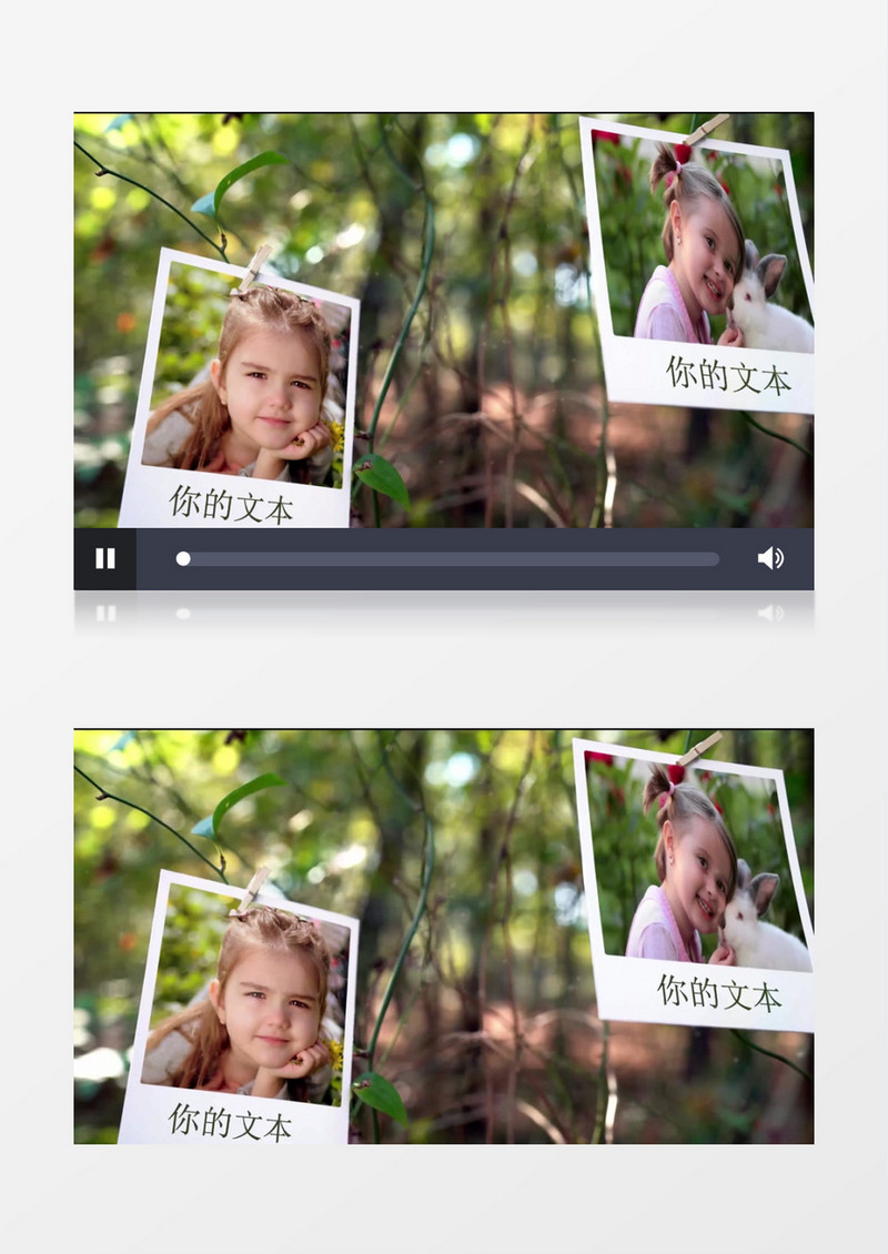 树木绳子悬挂照片相册回忆片头AE视频