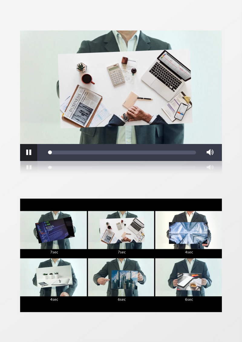 公司员工手拿白板白纸宣传推广介绍展示企业AE模板