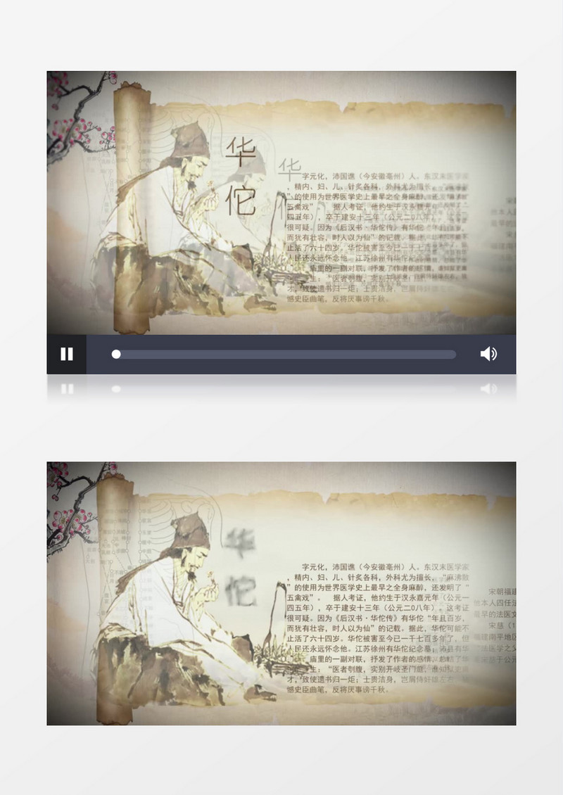 中国风古代中医历史人物介绍ae模板