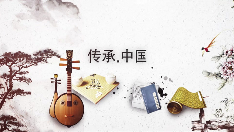 传统文化传承复古中国风水墨片头ae模板