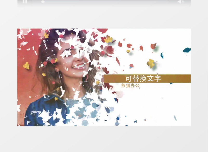 秋天落叶与图像的双重曝光效果展示AE模板