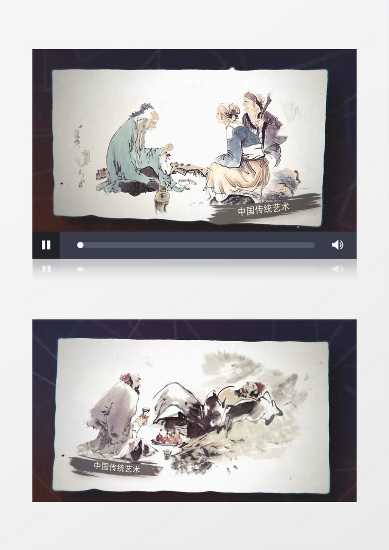 中华瑰宝之中国风水墨画展示AE模板