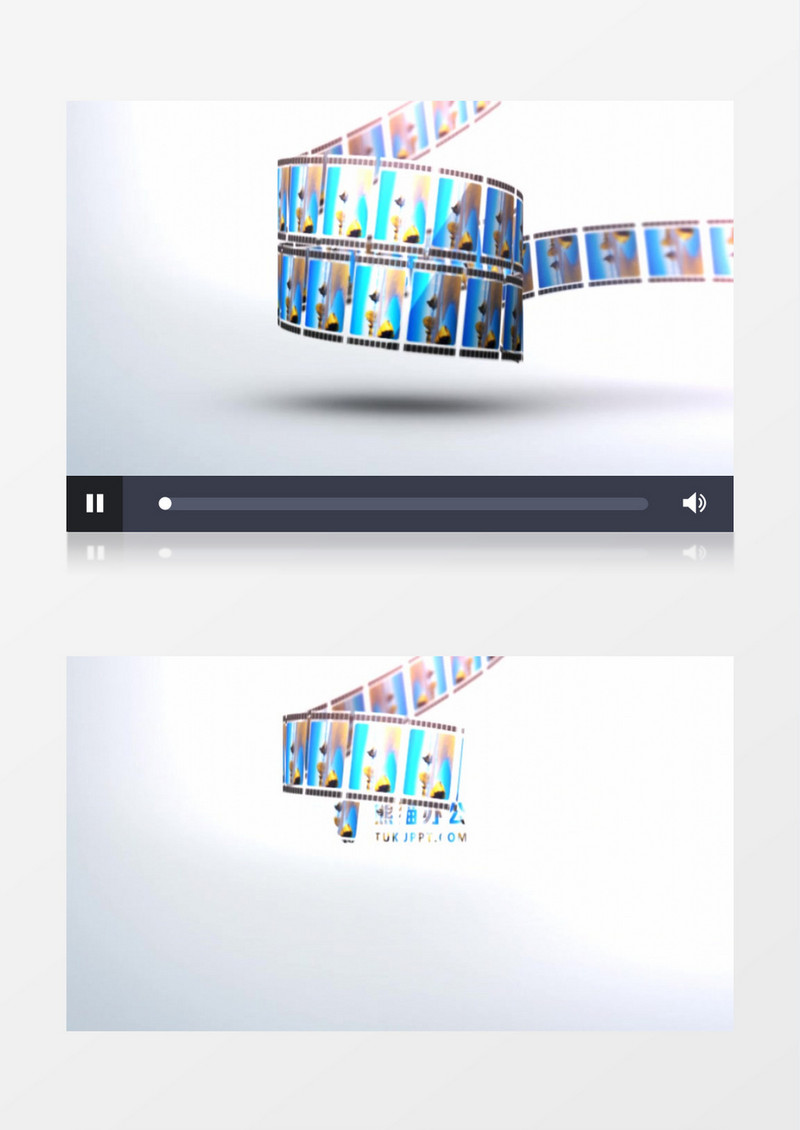 电影胶片缠绕动画logo片头AE模板