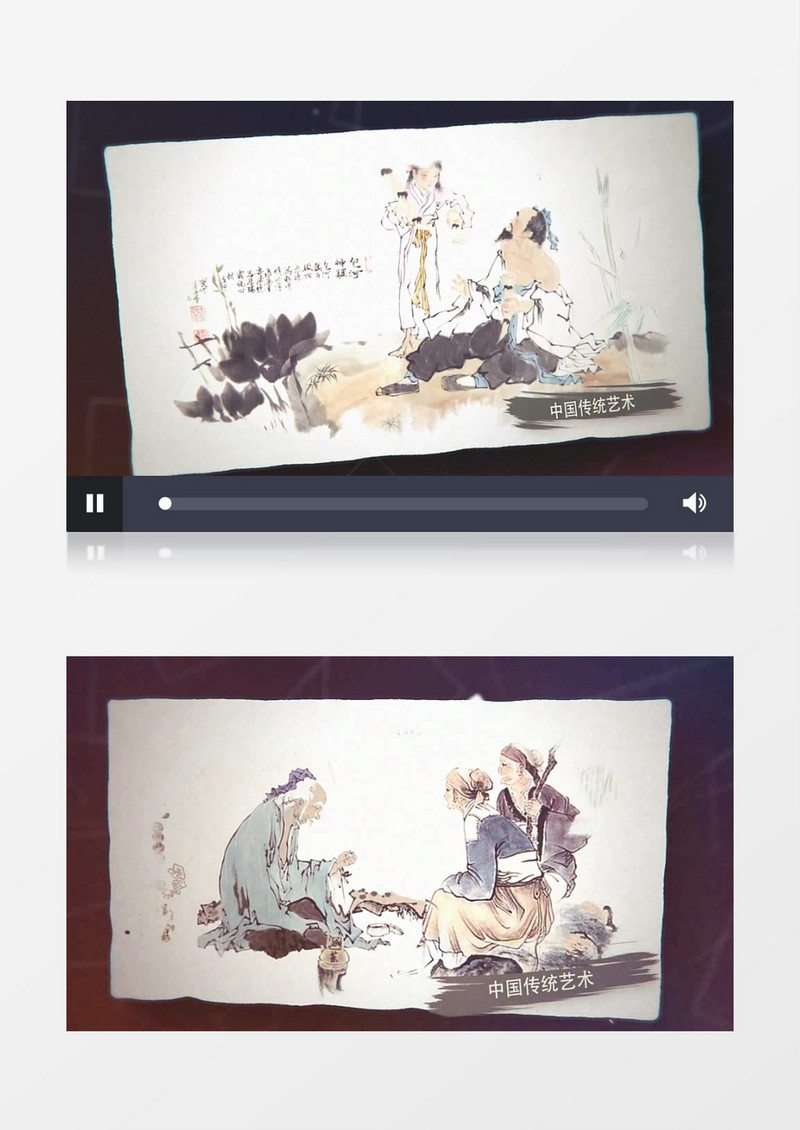 中华瑰宝之中国风水墨画展示AE视频模板