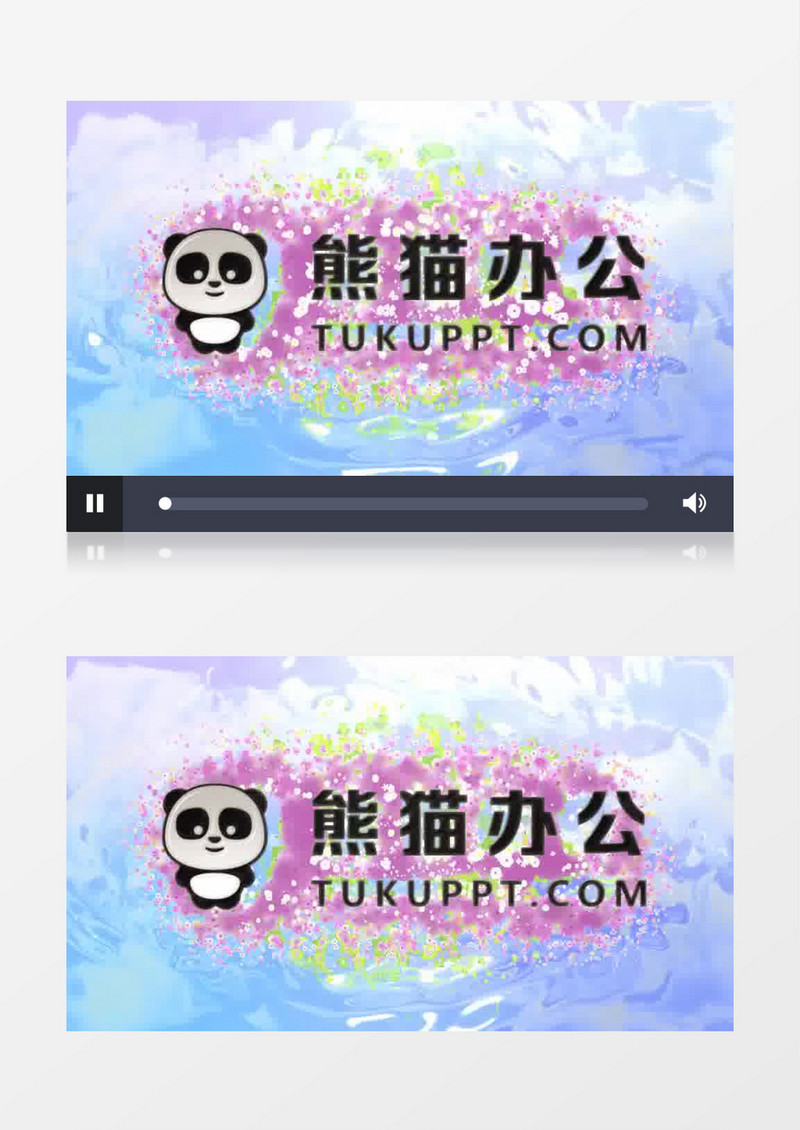 涟漪水面上鲜花蝴蝶簇拥logo动画AE模板