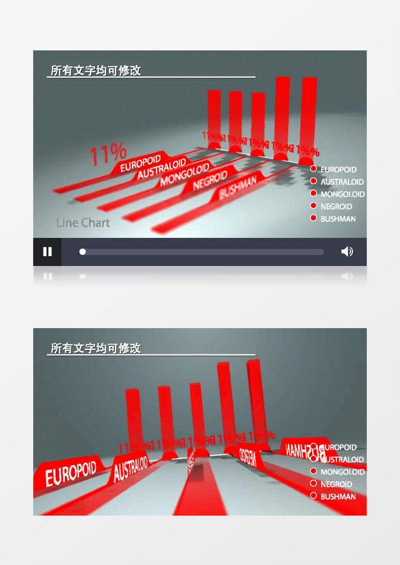 3D图表透明三维信息统计分析图表AE模板
